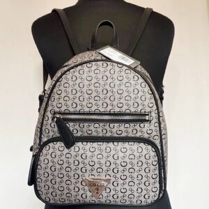 Guess Gray and Black Monogram Backpack